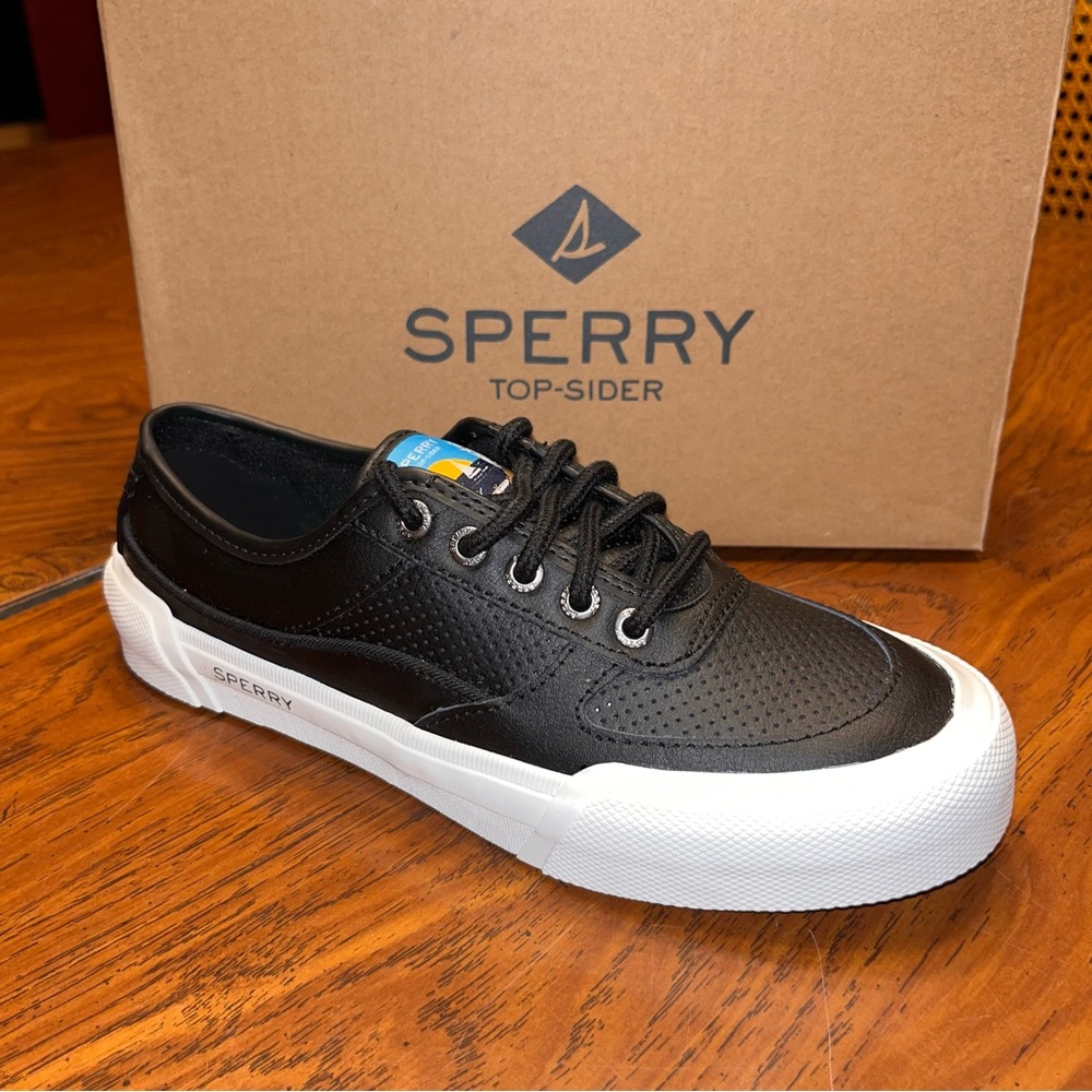 Sperry Top-Siders Black Lace-Up Soletide Sneakers Women’s Size 6.5 NEW